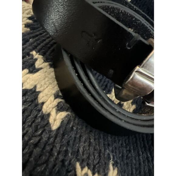 Frye Black Soft Leather Belt Unisex Size Large Excellent - Picture 2 of 5